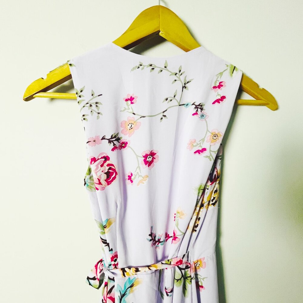 2/$30 Lulus Tawny Lavender Floral Print Wrap Maxi Dress XS - Picture 8 of 10